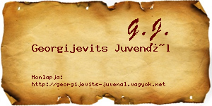 Georgijevits Juvenál névjegykártya